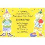 Boy Birthday invitation, Double The Fun, Picture Perfect